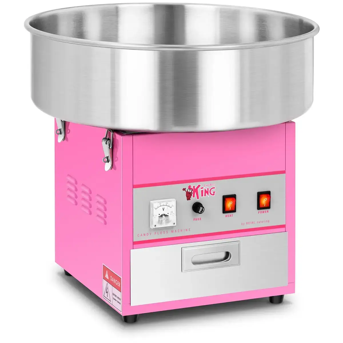 Machine à barbe à papa professionnelle rose, cuve 52 cm, à louer chez Funny Gonfle dans le Haut-Rhin