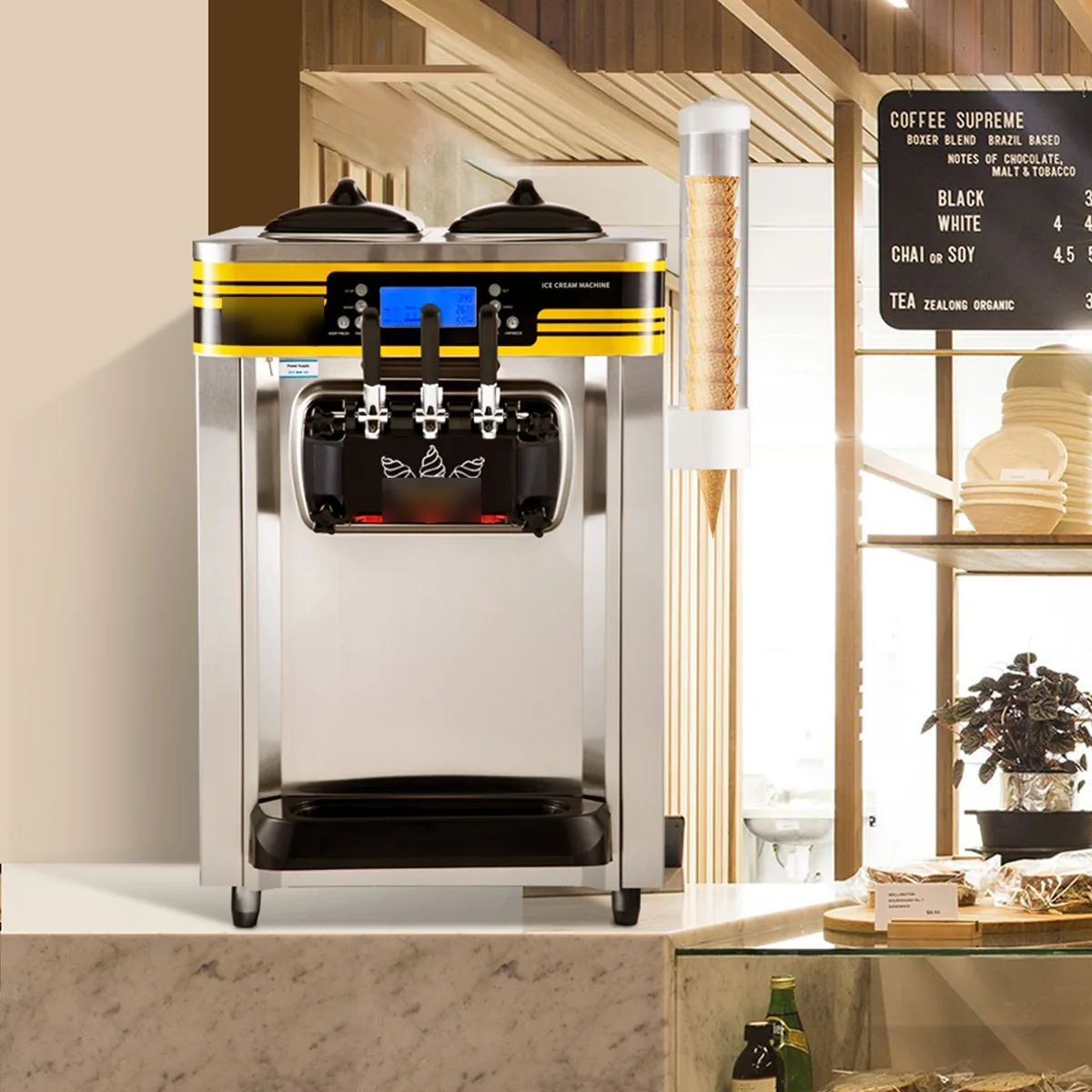 Machine à glace à l'italienne professionnelle 3 saveurs à louer chez Funny Gonfle dans le Haut-Rhin — vignette 3