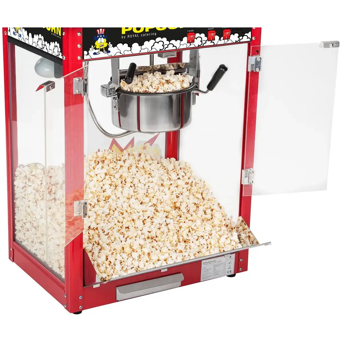 Machine à pop-corn professionnelle avec vitrine éclairée et toit noir à louer chez Funny Gonfle dans le Haut-Rhin — vignette 8