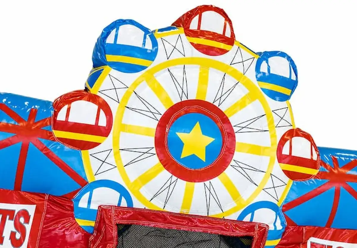 Petit château gonflable Mini Bounce thème cirque pour tout-petits, en location dans le Haut-Rhin — vignette 5